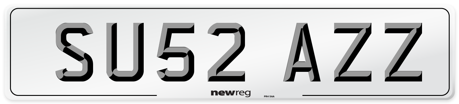 SU52 AZZ Number Plate from New Reg